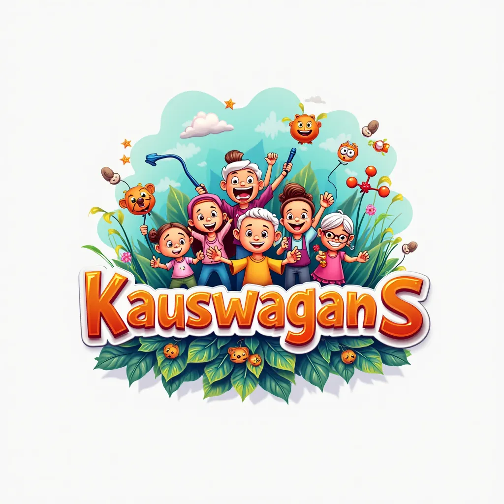 Create a logo that the sign is Kauswagan s,that have agers with unique design,cartoon-inspired