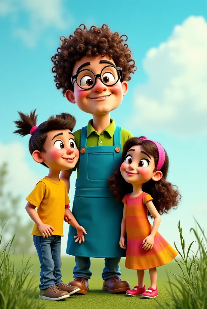 Title: TIO PAULO  e a Missão Planeta Limpo!

Character descriptions:

TIO PAULO : A cheerful and fun man, with curly hair and round glasses. She wears a green shirt and a blue apron, symbolizing their love for the environment. She always carries a magic ba...