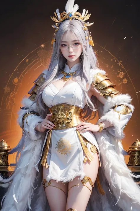 (Absurdly,high quality , Extremely Detailed,32K、high image quality、Ultra HD、Golden Ratio Face、realistic、complicated、high detail、Ultra High Resolution、Near Future Fantasy Art)、(((standing pose、The goddess of Japanese drums)))、(((Japanese god costume、Armor G...