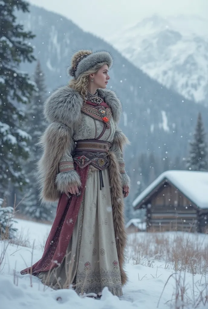 Anashma Girl Wolf Image Quality 10Hd Let it snow in the back and the village in the background get a small village and behind it also a snow-falling mountain and let the picture move in 4k quality at 20