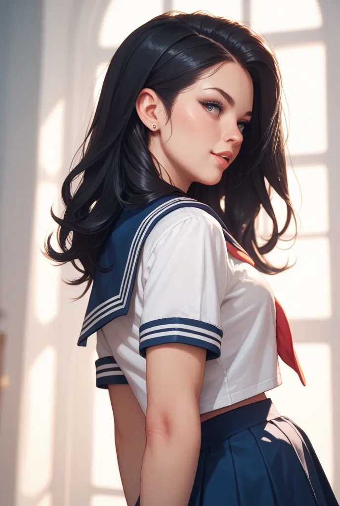 Pretty sailor suit black hair