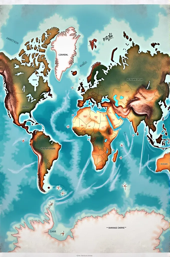 A map of the Earth with redrawn borders taking hydrographic basins into account 