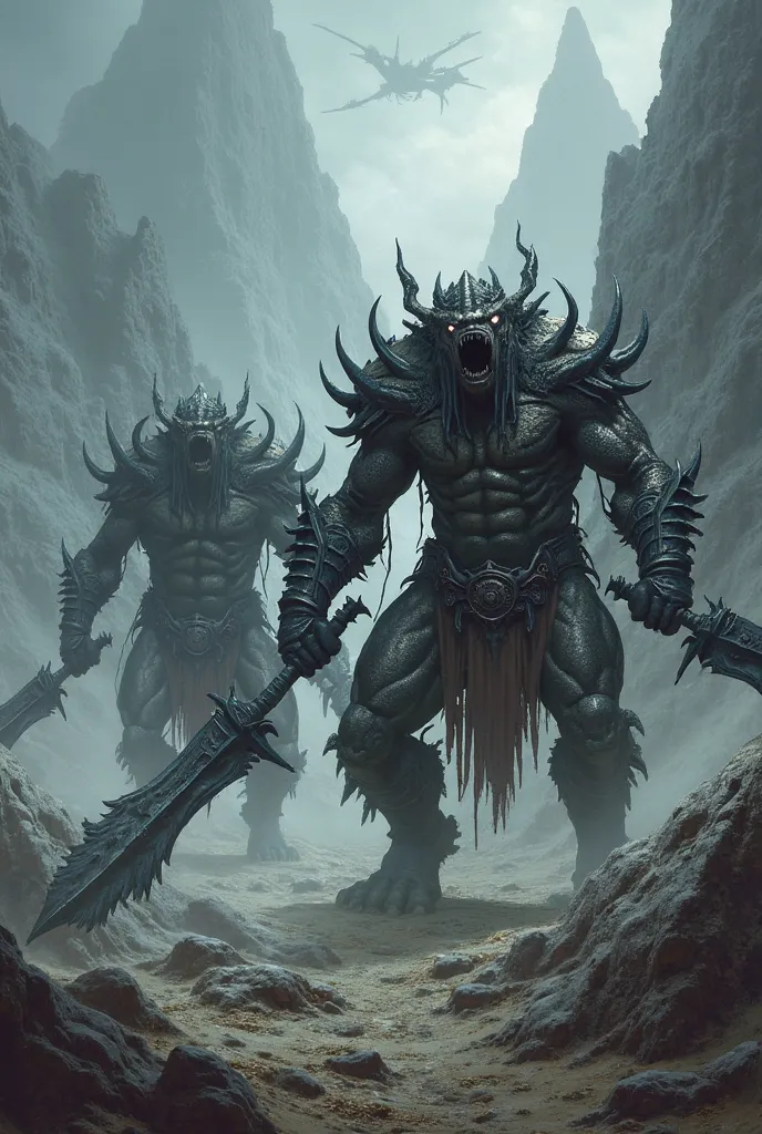 Monster warriors have dark weapons.