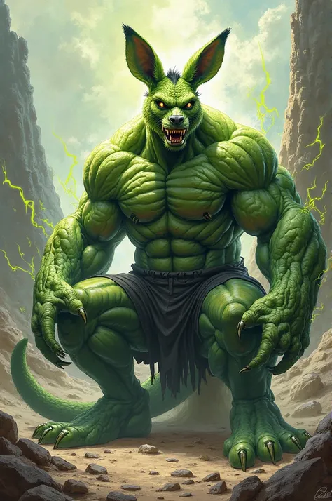 Create a seated kangaroo in Hulk
