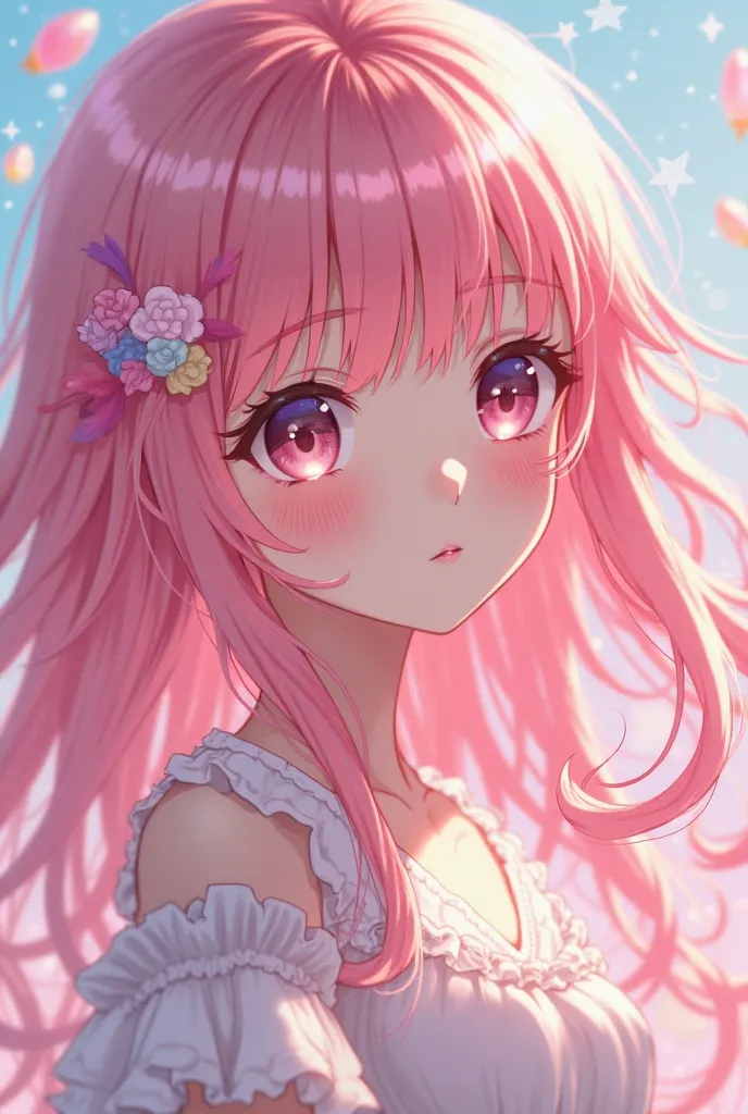 Anime girl with pink hair