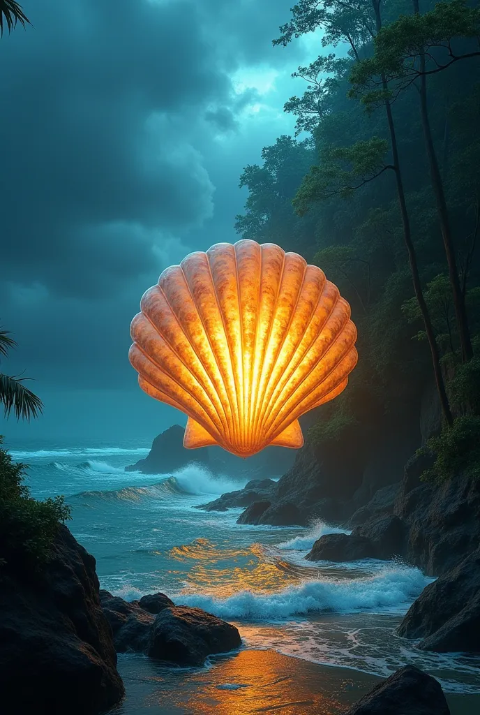 A split world effect – One side is the ocean, and the other is Encanto’s glowing jungle.
A large glowing seashell artifact floating at the center, radiating golden and blue light.
A stormy sky merging two realms—waves crashing on one side, vines growing on...