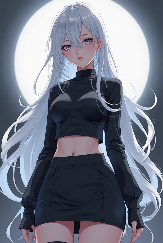 A woman in short shorts
Anime character
miniskirt
expressionless
White hair
long sleeve
Oshitoyaka((Character Design Sheet: 1.7,  character reference sheet : 1.7)),