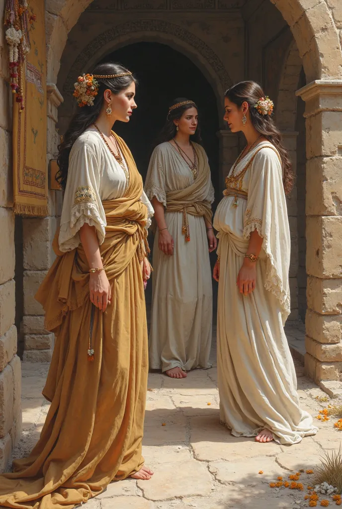 Characteristic Hebrew women's clothing of the time (Use proven real data)