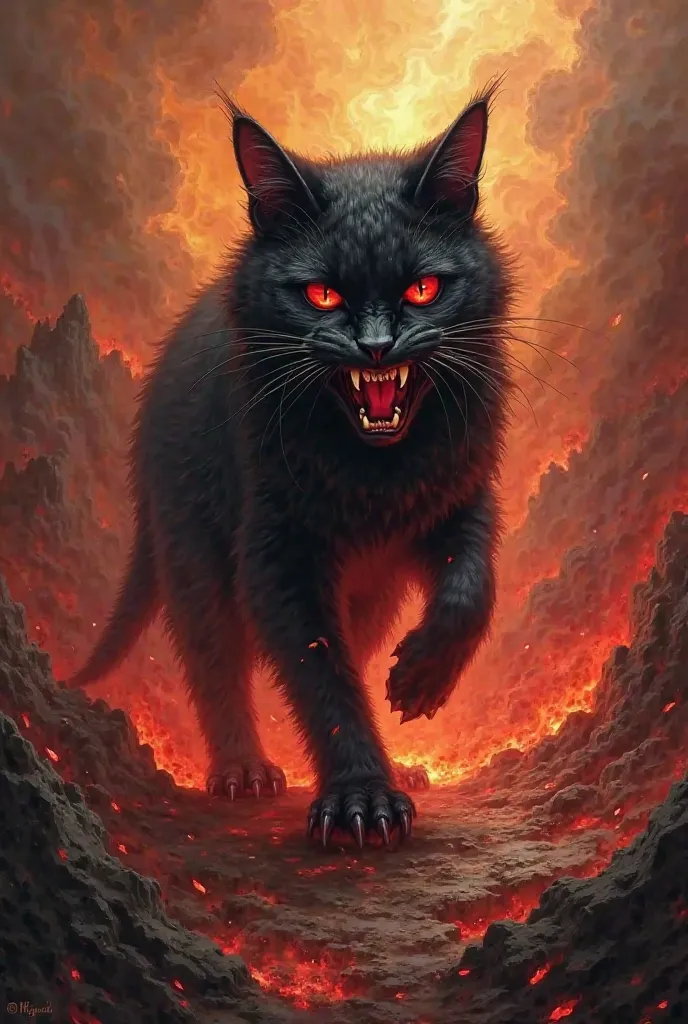 Cat coming out of hell