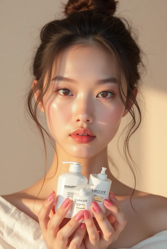 Photo of my face holding Hinode products