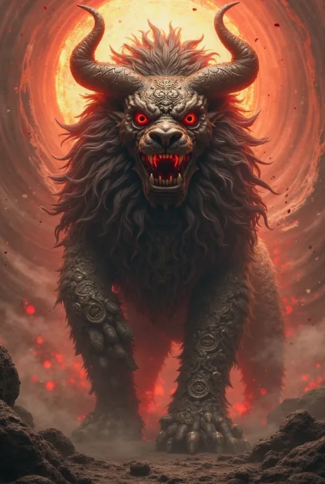 Chinese lion combined with devil mask 