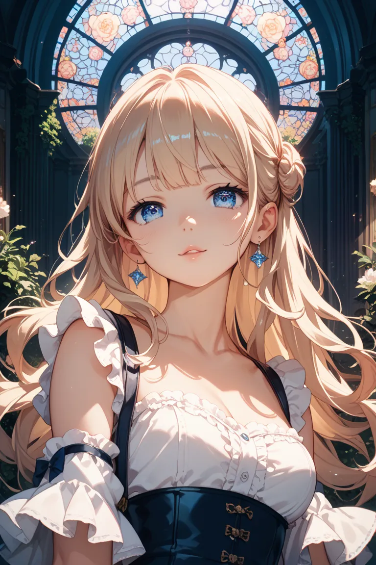 masterpiece, best quality, 1girl, blue eyes, long hair, detailed eyes, soft shading, anime style, kawaii, beautiful lighting