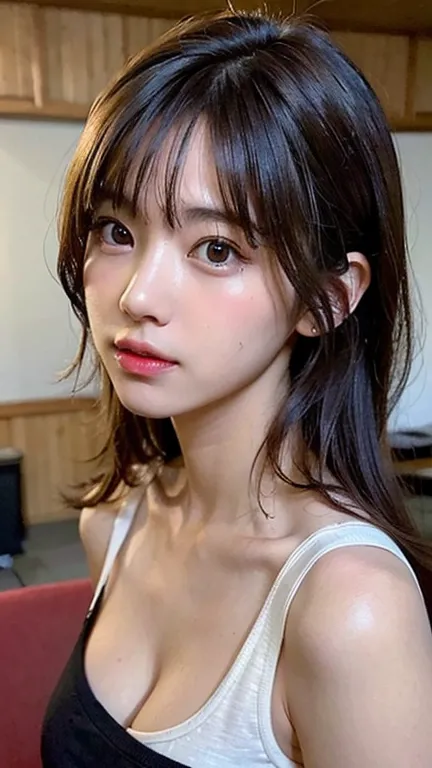 (masterpiece:1.3),(8K,photorealistic,raw photography,top image quality:1.4),japan high school girls,(random hairstyles:1.2),cleavage of the breast,detailed portrait of beautiful young japanese high school girl with random hairstyle, realistic face features...