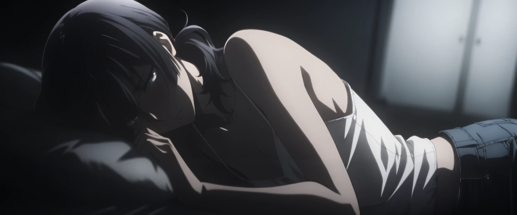 masterpiece, best quality, amazing quality, highres, absurdres, very aesthetic, high resolution, ultra detailed, perfect details, midnight, ,indoors, (upper body), ufotable style, dark room,, (from side), ,
1girl, solo, ufotable style, anime style, (an...