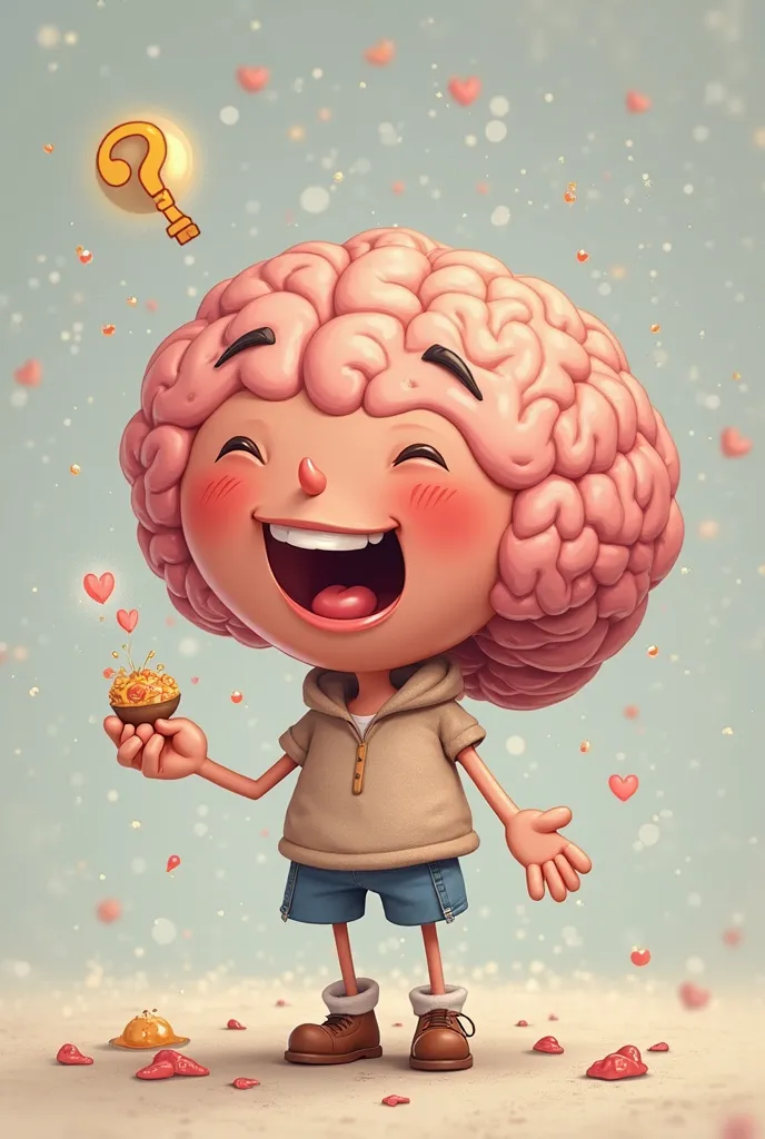 It generates images of brains in beautiful and tender cartoons, The same brain greeting, laughing, Wondering something, dancing, explaining, Presenting something, laughing, etc. It's for a cartoon in PowerPoint 