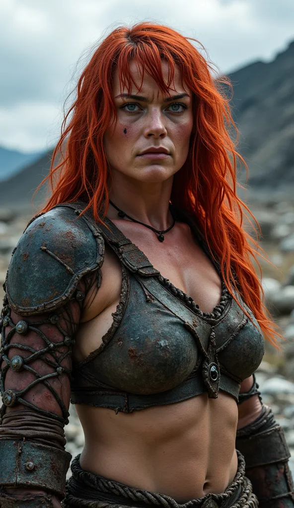 red sonja became old. realistic photo