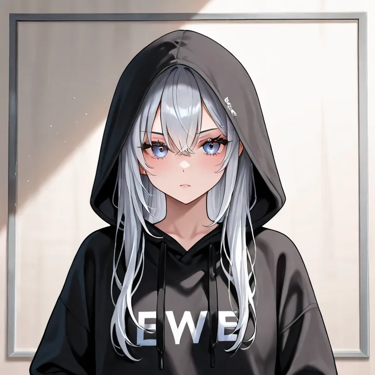 hoodie with dowels、hair parted to the center、 Silver Hair、Height: 178 cm、 easygoing eyes while dribbling、