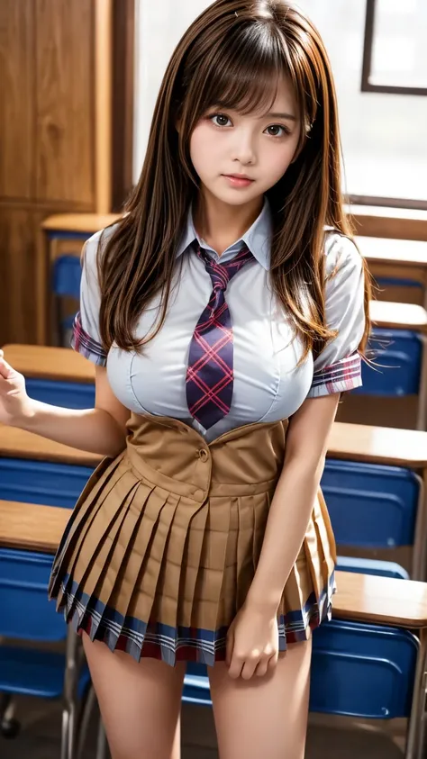 masterpiece,High Resolution,anatomically correct, 8k resolution for kindergarten ren,high image quality,cinematic lighting,Octane Rendering,super realistic,1 colorful and creative young and beautiful Japanese woman in a school classroom,(well-proportion:1....