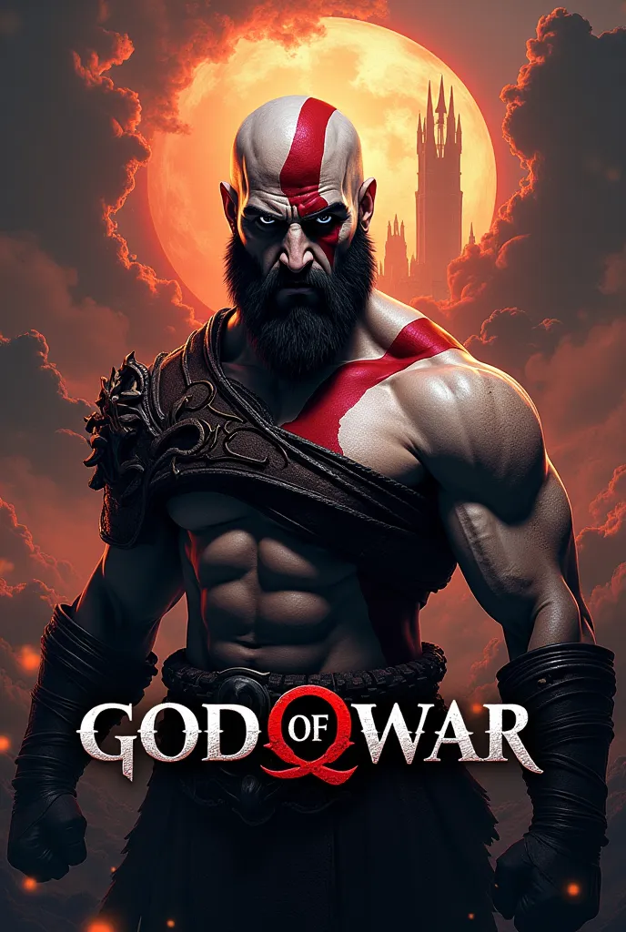 Logo guy with the name Souza Shz, with a God of War animation in the background