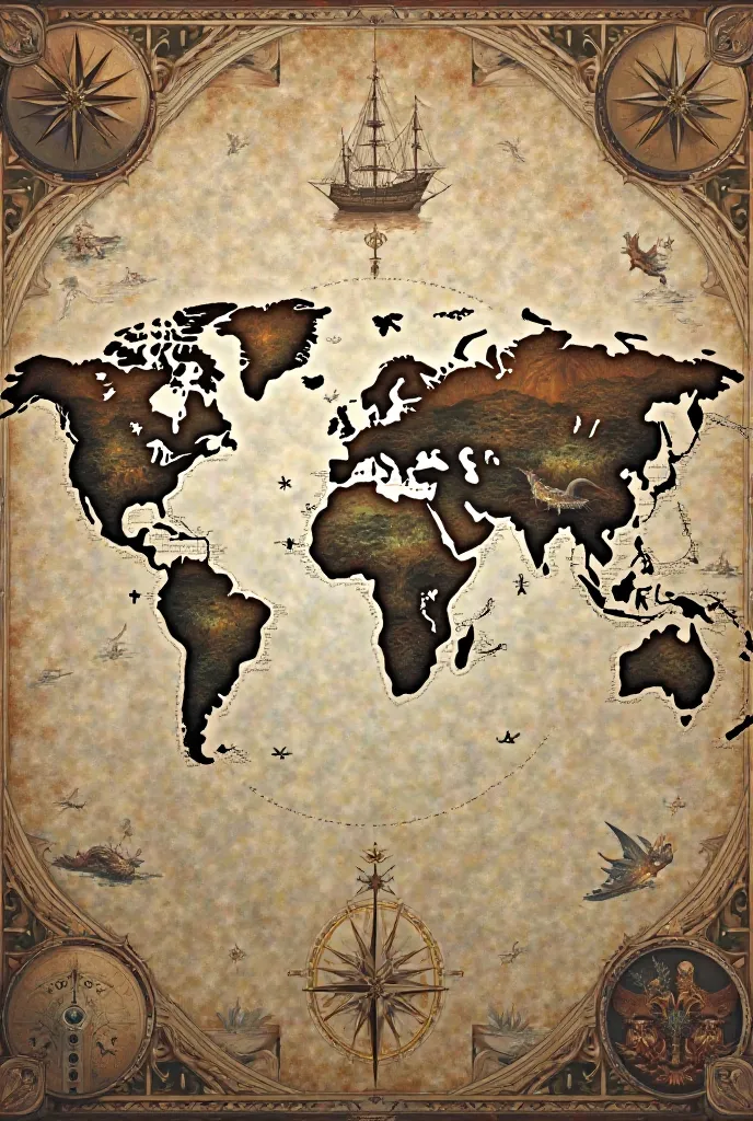 Old style world map 