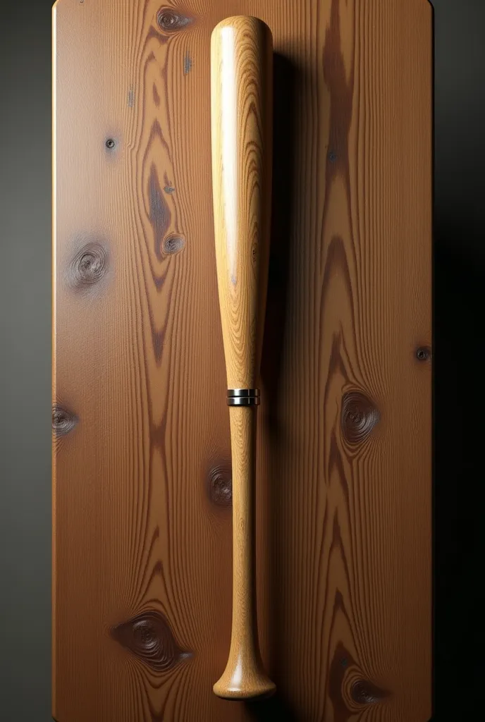 baseball bat on a table seen from above