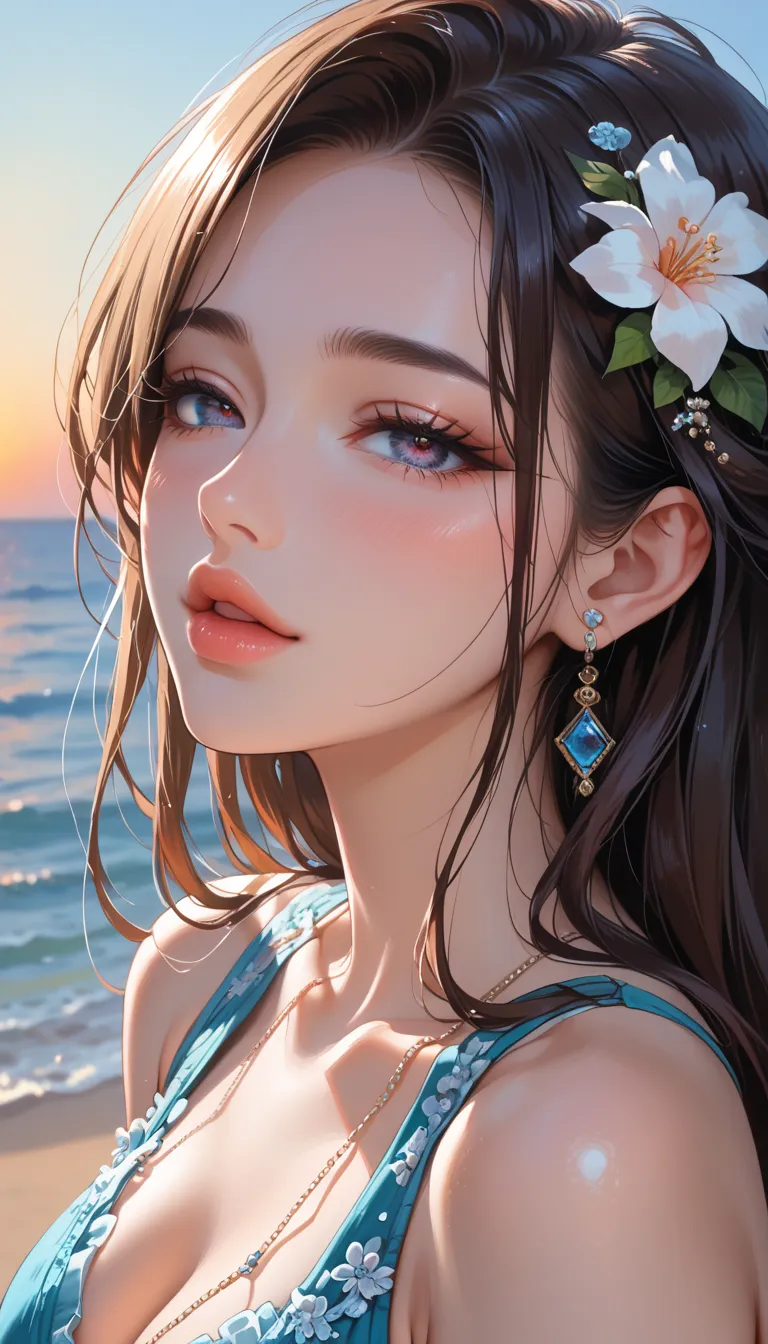 masterpiece, best quality,  illustration of a woman with a penis , super detailed, fine detail, High Resolution,  8k Wallpaper, Perfect dynamic composition, Beautiful Detailed Eyes, Wear a dress, natural color lips,strand, ランダムでcuteポーズ, Kissing face ,close...