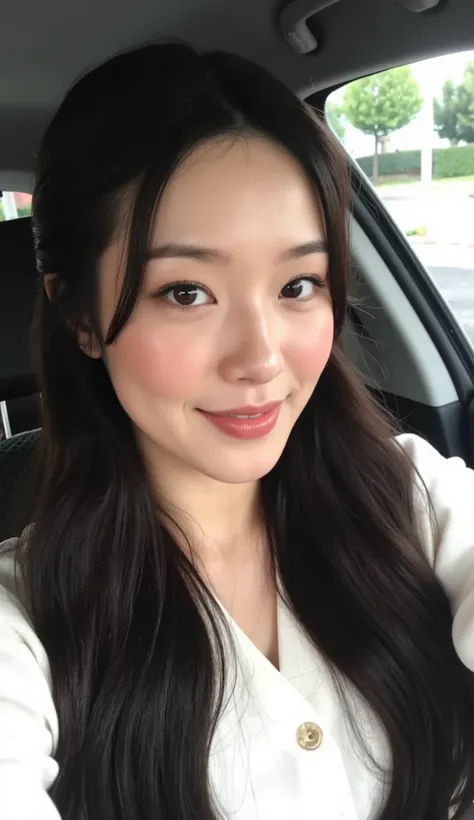 (vivid  smile:2.5), (natural lip curl:2.2), (discreet cheek lift:2.3), (Smiling eyes:2.3), ( dimpled cheeks :2.0), (realistic shading on lips and cheeks:2.2), (ultra-detailed skin texture:2.3), (soft skin highlights:2.0), (moist lip reflection:2.1), (rugas...