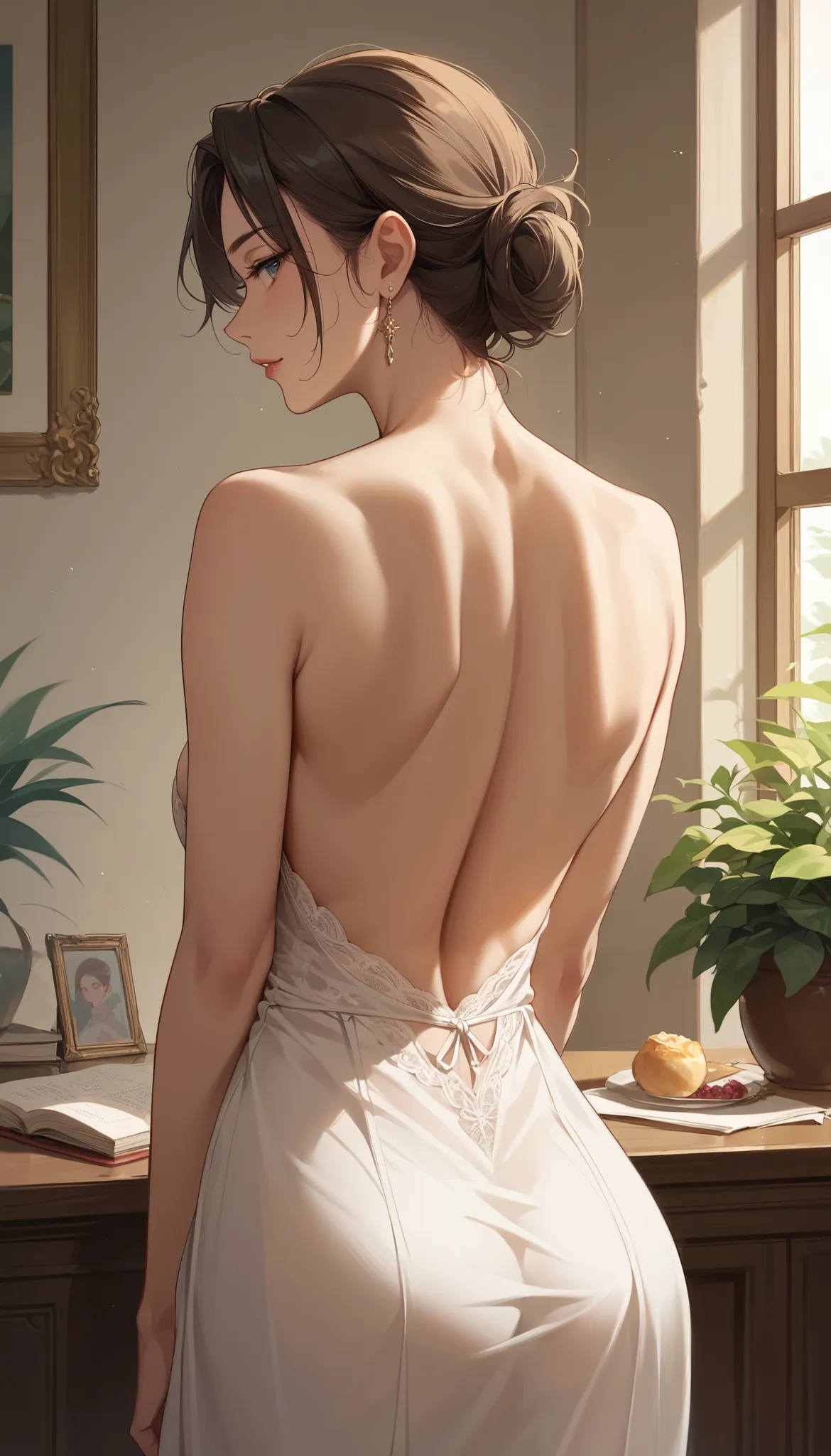 (( best quality)), ((masterpiece)), (  details),  1 girl,   sexy,all back hair、is good for viewers