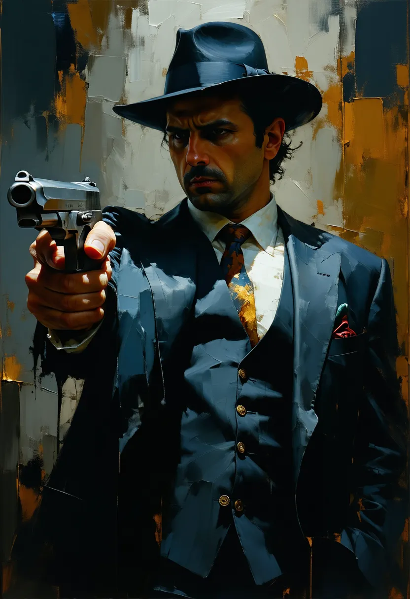 Mafia Boss, by craig mullins.
full body, best quality, masterpiece, intricate details, ultra-detailed