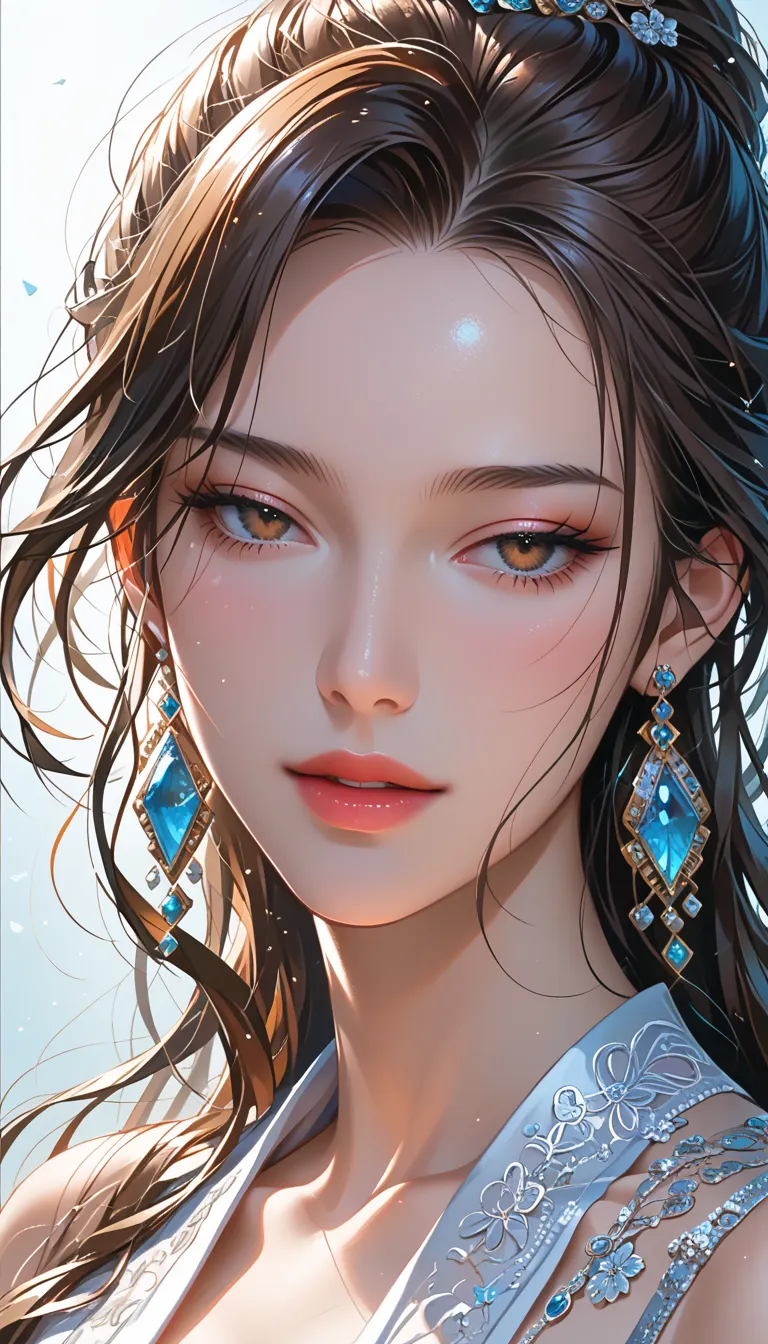 Official Art,  Unity 8k Wallpaper, very detailed, Beautiful and Aesthetic, masterpiece, best quality,(close-up, Focus on Your FACE:1.2), (zenConflict, Mandala, Conflict, enConflict), (Fractal Art:1.3) , 1 girl, half closed eyes,  very detailed, dynamic ang...