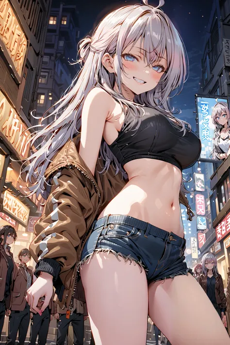 blue eyes,smile, grin ,blush,