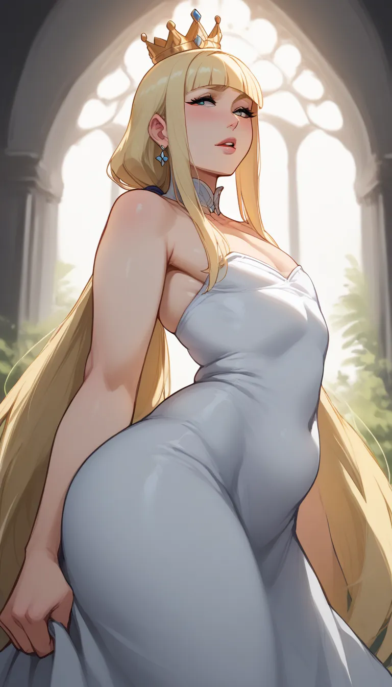 Diodora from mokushiroku no yonkishi, score_9, score_8_up, (candydoII boy with milfy slim body), flat puffy thicc mass man-chest:1.2, phat flat mass chest, solo sugar femboy w/ mature body, (anime mature femboy with pale-blonde straight long flowing hair p...