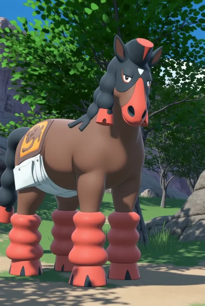 Mudsdale wearing a thick diaper, (masterpiece, best quality:1.2), solo, no humans