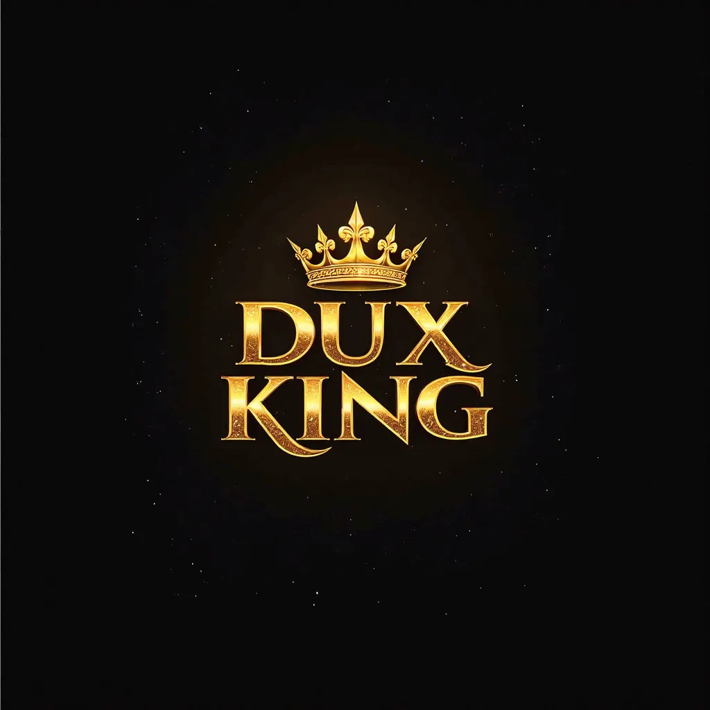 Make me a logo for a music channel called DUX KING , I like gold and black but you can make use of more colors if necessary