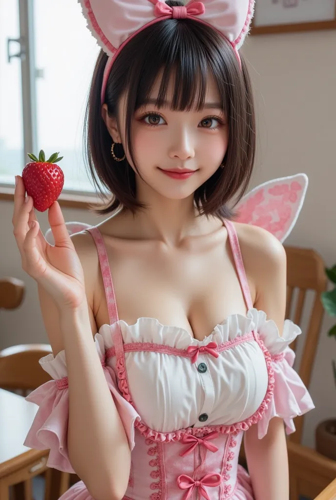 (extremely detailed, score_9, score_8_up, score_7_up, highest quality, ultra high quality, highest resolution, sharp focus, 8K UHD), Fantastic and realistic portrait of a petite very young Japanese woman, (((full body photo, slender legs visible))), happy ...