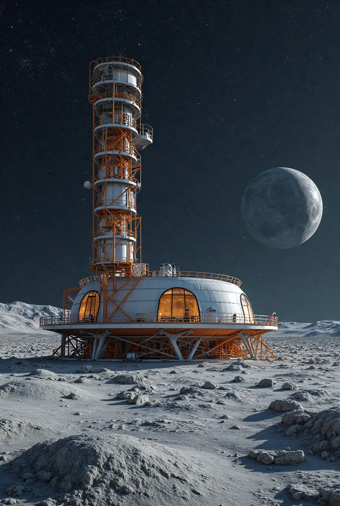 InterstellarX land Based X Station by Interstellar Teleresearch Company at Lunar Bases (Space Colonization): These bases are designed for human habitation on the Moon, incorporating life support systems, radiation shielding, and sustainable living solution...