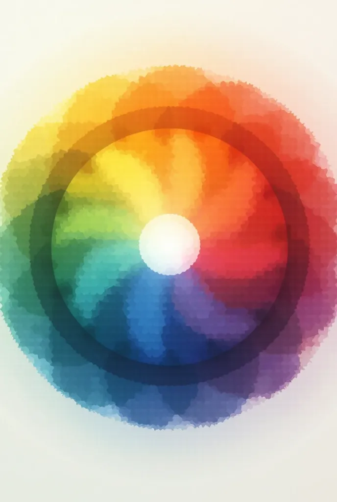 chromatic circle with the primary colors and their combinations, And the color harmonies