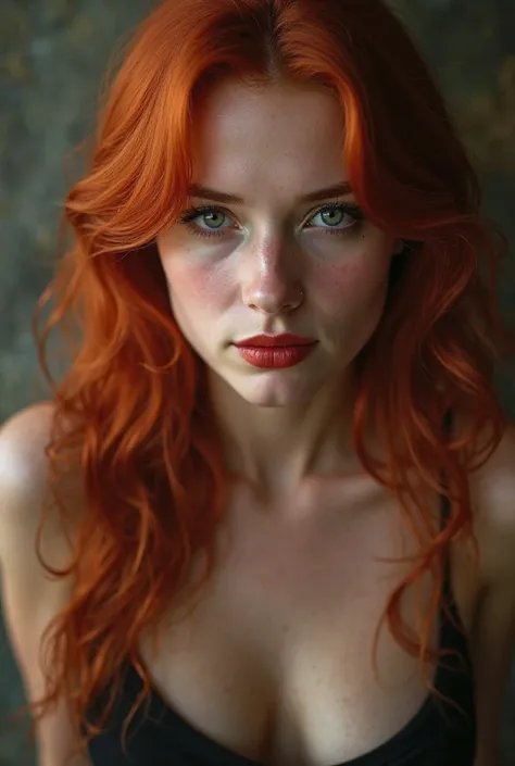 Create images of a sexy red-haired white woman