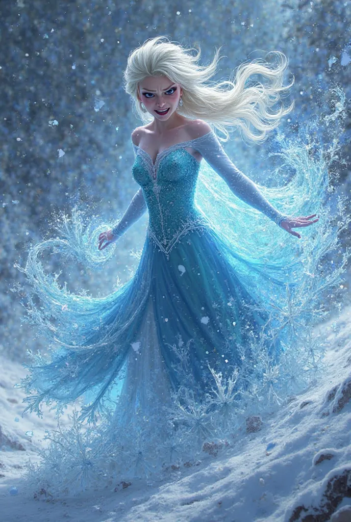 Elsa, furious ,Make me even more angry,Use magic