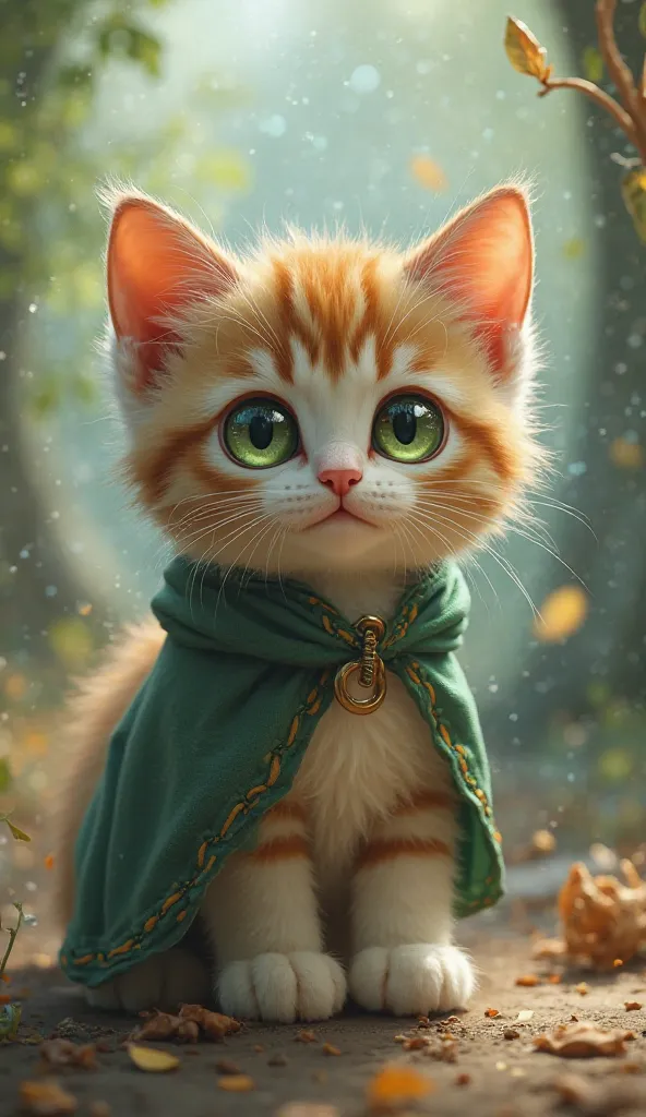 Chatra's cute kitten　Green eyes　 standing on two legs 　My eyes are almost as big　Enlarged pupils　Wizard style