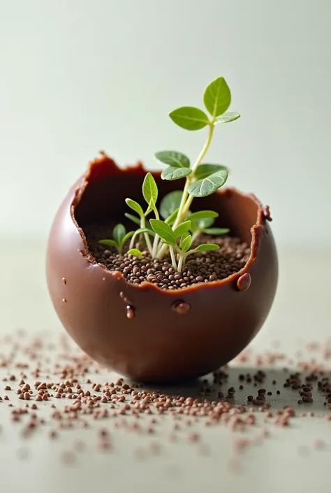 Coated Chocolate ball and slow mo spring the chia seed