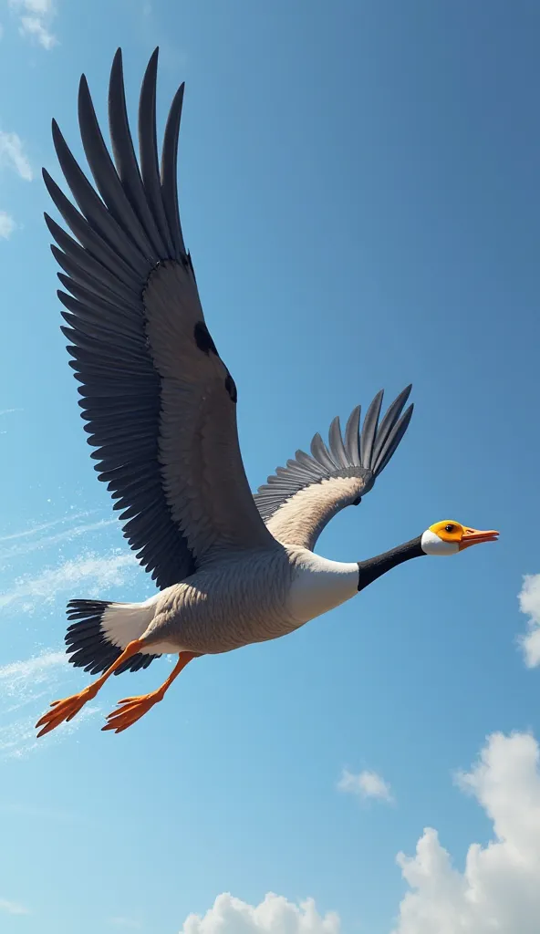 Spur-Winged Goose flying very fast