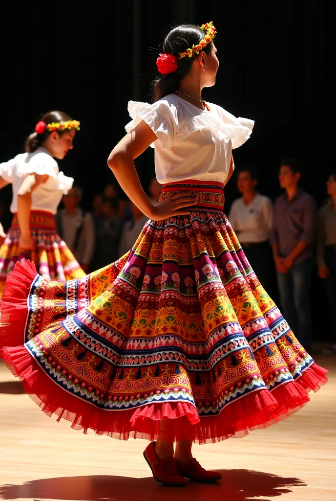 Traditional dance skirt of San Juanero Huilense at the national festival and reign of Bambuco in Huila