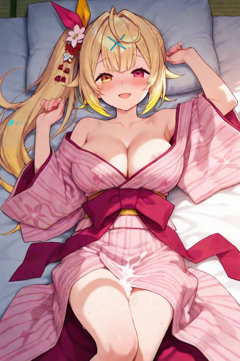 Images of Hoshikawa Sarah from Nijisanji having sex in a kimono