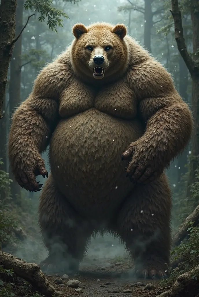 A fat man changed to a bear