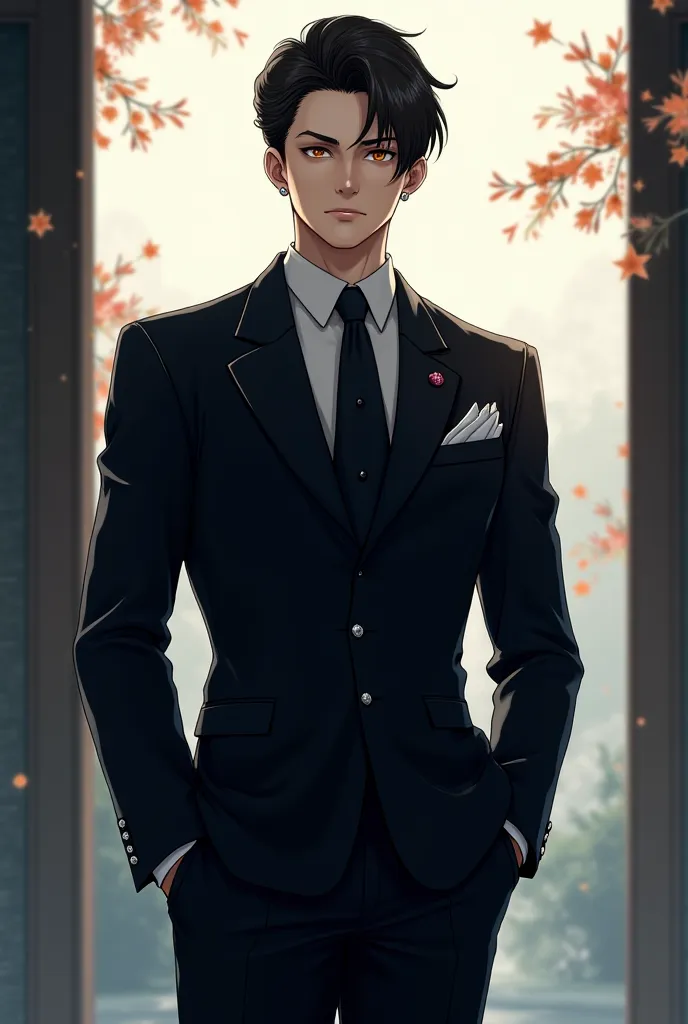 Create Tanjiro Kamado from the Demon Slayer series with an elegant suit