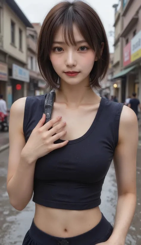 (RAW shooting:1.2),( photorealistic:1.4),(masterpiece:1.3),( top quality :1.4),( A woman with a beautiful perfect body who is particular about sharpness:1.4),( perfect anatomy), Beautiful Japanese Women , Female Criminal , stylish close-up, Slender bod...