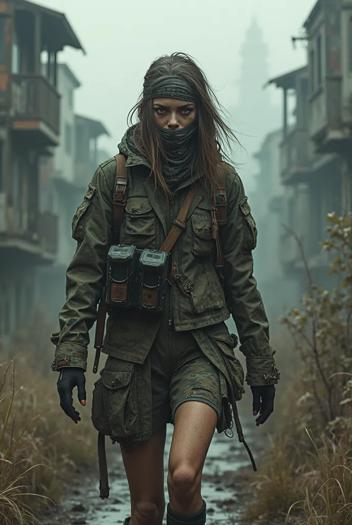 Stalker girl in the exclusion zone, realism 