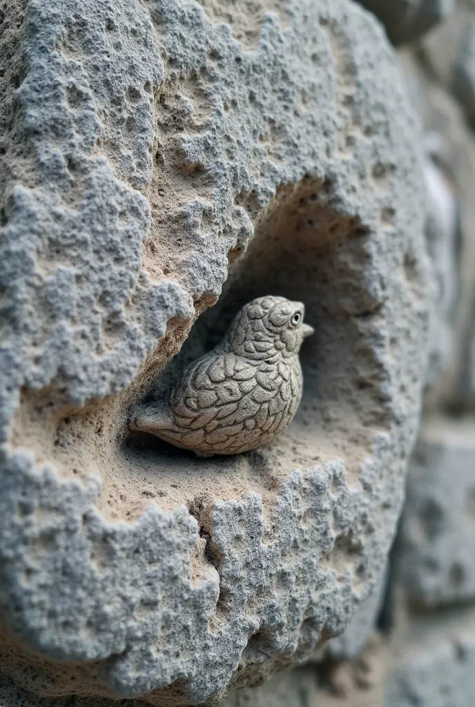 Close up of a rock depicting a small bird, Dirty Old Grey Stone, Stone Texture,  rock texture , 石灰石, Weathered Concrete, Rough textureの, Rough texture, Saint-Julien. detailed texture,   Rough Textures  , Soft Surface Texture, Fine Textured Details, Natural...