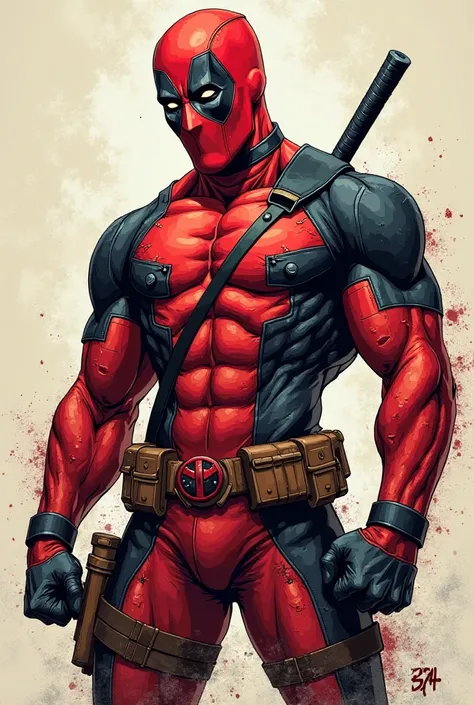 Deadpool six pack abs